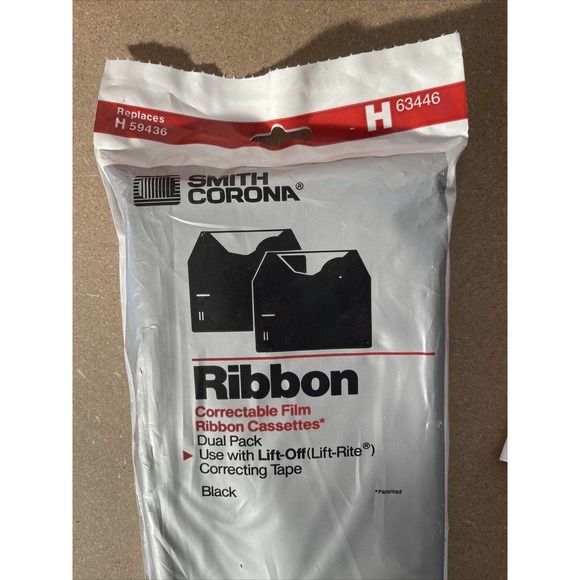 1-Smith Corona Typewriter Black Ribbon H63446 & 1-Lift Off Tape H59048•Refills - Picture 3 of 6